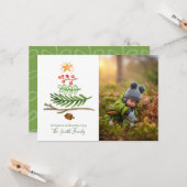 Winter Greenery Watercolor Weihnachtsbaum Karte (Vorderseite/Rückseite Beispiel)