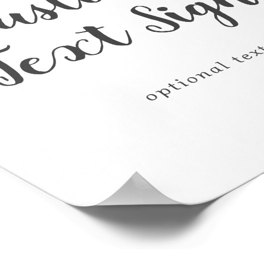 Winter Greenery Wedding Custom Text Sign Poster (Ecke)