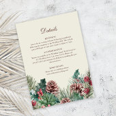 Winter Greenery Wedding Details Card Einladung