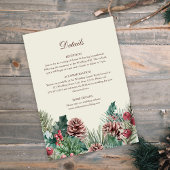 Winter Greenery Wedding Details Card Einladung