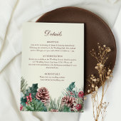 Winter Greenery Wedding Details Card Einladung