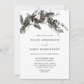 Winter Greenery Wedding Einladung (Vorderseite)
