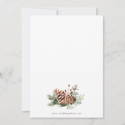 Winter Greenery Wedding Enclosure Cards Einladung (Rückseite)