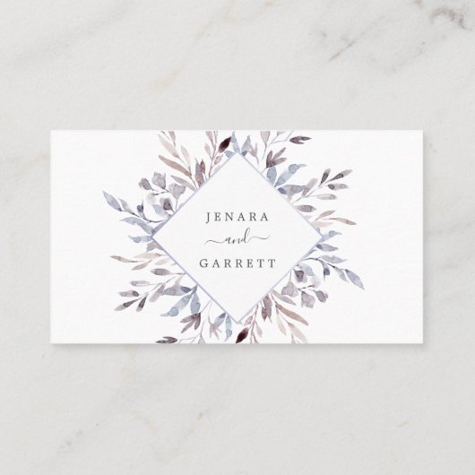 Winter Greenery Wedding Platzkarte (Rückseite)