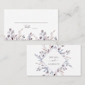 Winter Greenery Wedding Platzkarte (Vorne/Hinten)