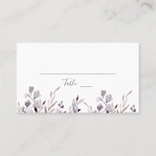 Winter Greenery Wedding Platzkarte (Vorderseite)