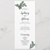 Winter Greenery Wedding Programm (Vorderseite)
