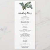 Winter Greenery Wedding Programm (Rückseite)