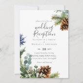 Winter Greenery Wedding RecEPTION Abend nur Inv. Einladung (Vorderseite)