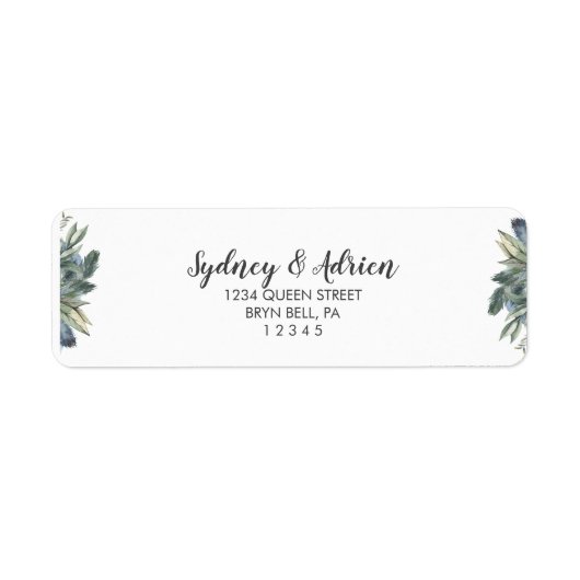 Winter Greenery Wedding Rücksendeadresse (Vorne)