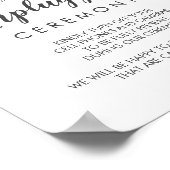 Winter Greenery Wedding Unplugged Ceremony Sign Poster (Ecke)