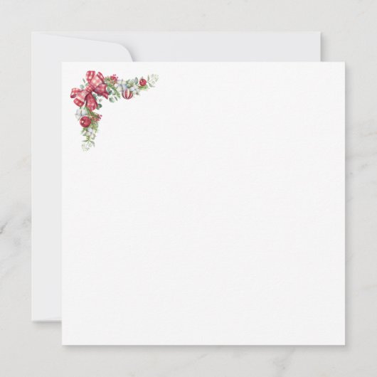 Winter Greenery Weihnachts Foto Weihnachtskarte (Rückseite)