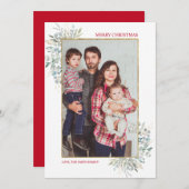 Winter Greenery Weihnachts Foto Weihnachtskarte Feiertagskarte (Vorne/Hinten)