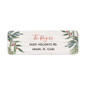Winter Greenery Weihnachtsadresse Label (Vorne)