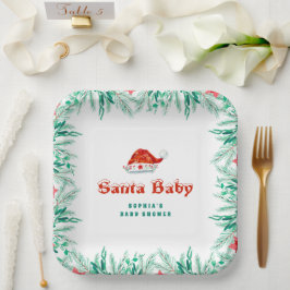 Winter Greenery Weihnachtsmannmütze Weihnachtsdusc Pappteller