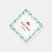 Winter Greenery Weihnachtsmannmütze Weihnachtsdusc Serviette (Ecke)