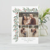 Winter Greenery White 3 Foto Weihnachten (Stehend Vorderseite)