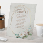 Winter Greenery White Rose Hochzeitstisch Sitzplat Sockelschild (In Situ)