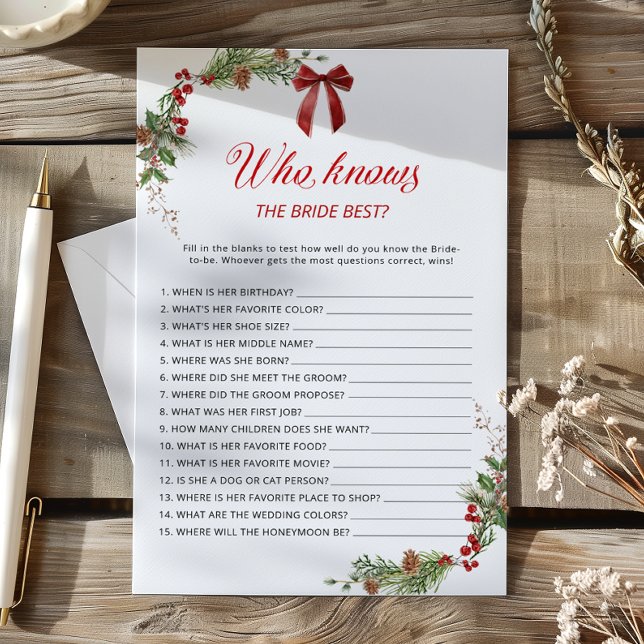 Winter Greenery Who knows the Bride best game (Von Creator hochgeladen)