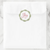 Winter Greenery Wreath Christmas Joy Runder Aufkleber (Tasche)