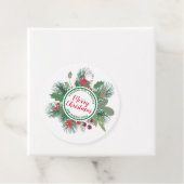 Winter Greenery Wreath Frohe Weihnachten Geschenkanhänger (Beispiel)