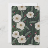 Winter Greenery Wreath Red Bow Brautparty Einladung (Rückseite)