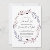 Winter Greenery Wreath Sip and See Einladung (Vorderseite)