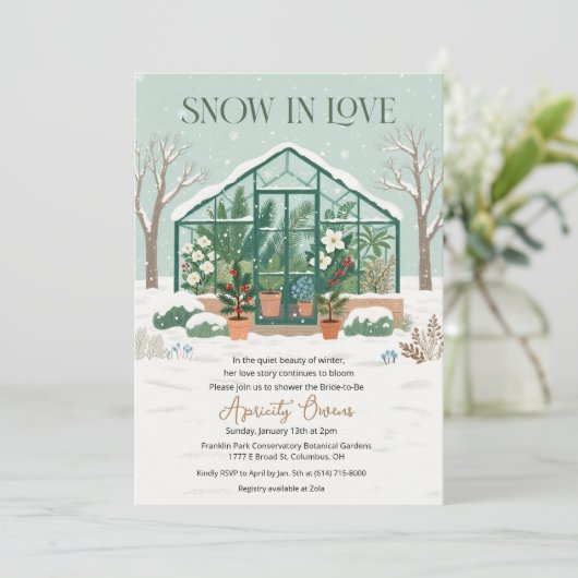 Winter Greenhouse Bridal Shower Invitation Einladung (Stehend Vorderseite)