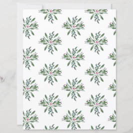 Winter Greens and Berries Scrapbook paper