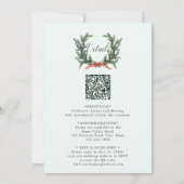 Winter Greens Garland Wedding All in One Mint Einladung (Rückseite)