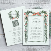 Winter Greens Garland Wedding All in One Mint Einladung