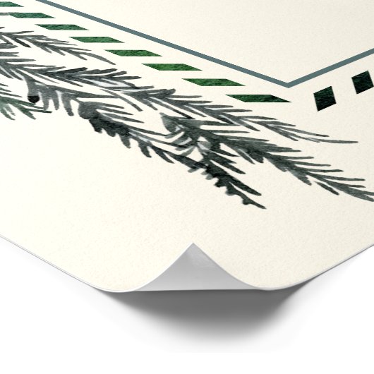 Winter Greens Garland Wedding Welcome Ivory Poster (Ecke)