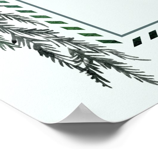 Winter Greens Garland Wedding Welcome Mint Green Poster (Ecke)