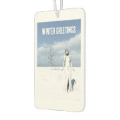 Winter Greetings. Female elf walking in the snow Autolufterfrischer (Links)