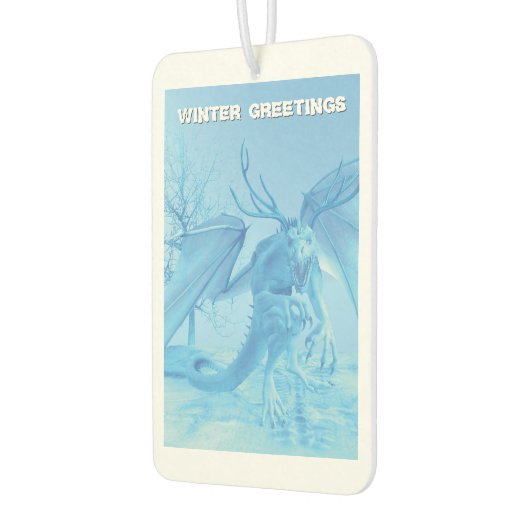 Winter Greetings. Ice dragon with antlers Autolufterfrischer (Links)