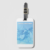 Winter Greetings. Ice dragon with antlers Gepäckanhänger (Vorderseite Vertikal)