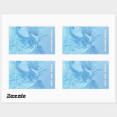 Winter Greetings. Ice dragon with antlers Rechteckiger Aufkleber (Blatt)