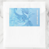 Winter Greetings. Ice dragon with antlers Rechteckiger Aufkleber (Tasche)