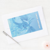 Winter Greetings. Ice dragon with antlers Rechteckiger Aufkleber (Umschlag)