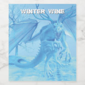 Winter Greetings. Ice dragon with antlers Weinetikett (Einzelnes Label)