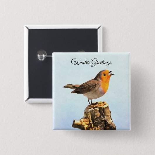 Winter Greetings. Robin singing Button (Vorne & Hinten)