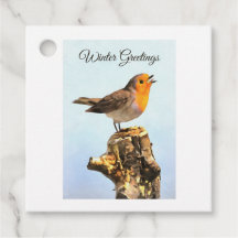 Winter Greetings. Robin singing 