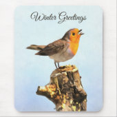 Winter Greetings. Robin singing Mousepad (Vorne)