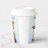 Winter Greetings. Robin singing  Pappbecher (Links)