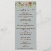 Winter Grey Elegant Script Wedding Menu Menükarte (Vorderseite)
