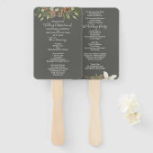 Winter Grey Elegant Script Wedding Program Fächer (Vorne und Hinten)