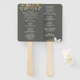 Winter Grey Elegant Script Wedding Program Fächer