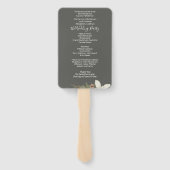 Winter Grey Elegant Script Wedding Program Fächer (Rückseite)