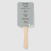 Winter Grey Elegant Script Wedding Program Fächer (Rückseite)