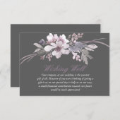 Winter Grey Floral Hochzeit wünschend gut Begleitkarte (Vorne/Hinten)